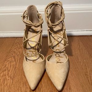 NEW Sam Edelman Dayna Lace Up Pumps | Nude